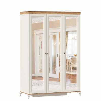 Шкаф трехстворчатый с зеркальными дверями Вилладжио 680090 (Любимый дом)